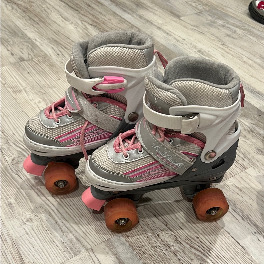 Kids Roller Skates with Pink and Gray Accents